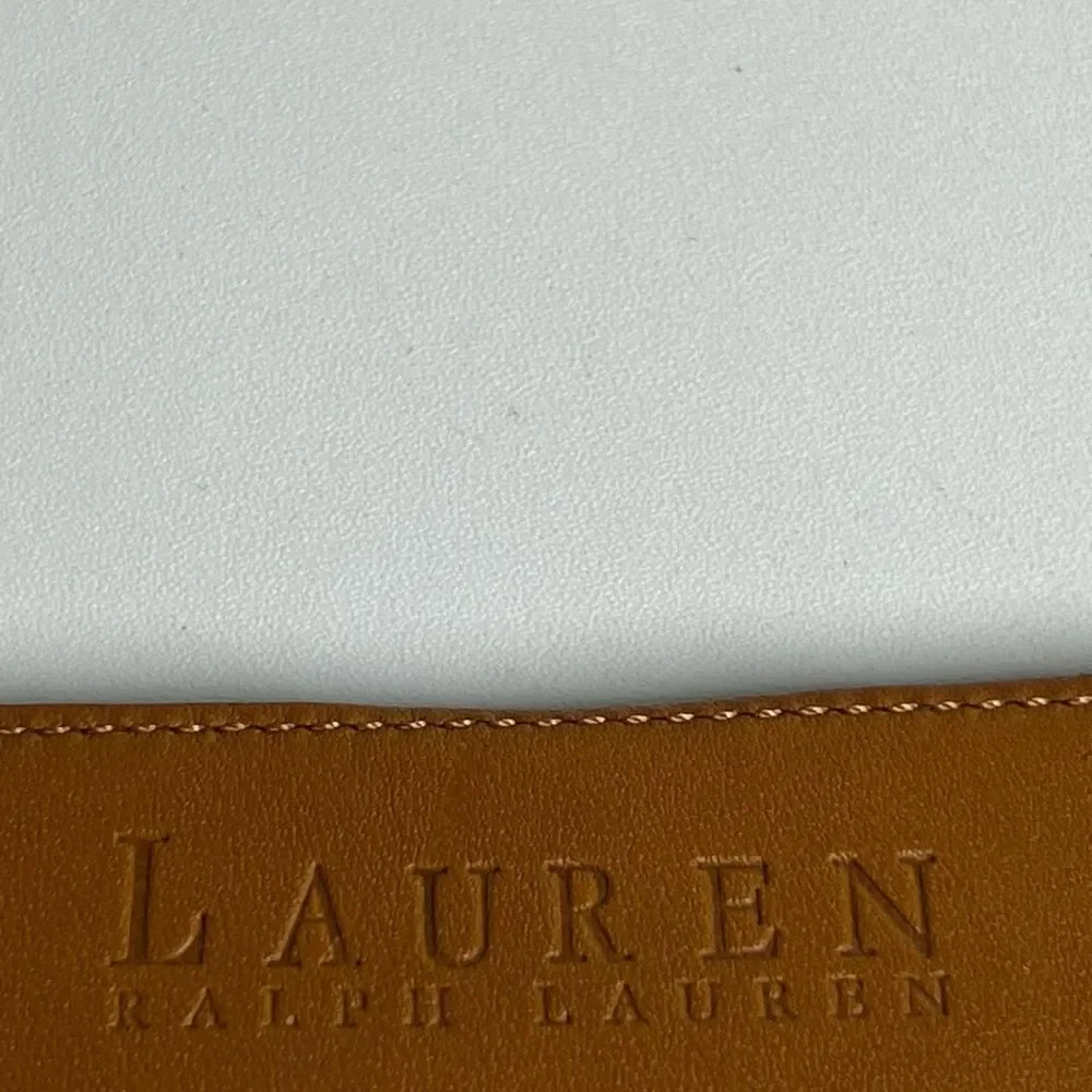Lauren Ralph Lauren Brown Coqnac Italian Leather Belt Size M Crocodile Print